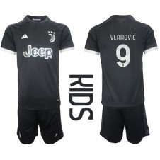 Juventus Dusan Vlahovic #9 Tredjeställ Barn 2023-24 Korta ärmar (+ Korta byxor)